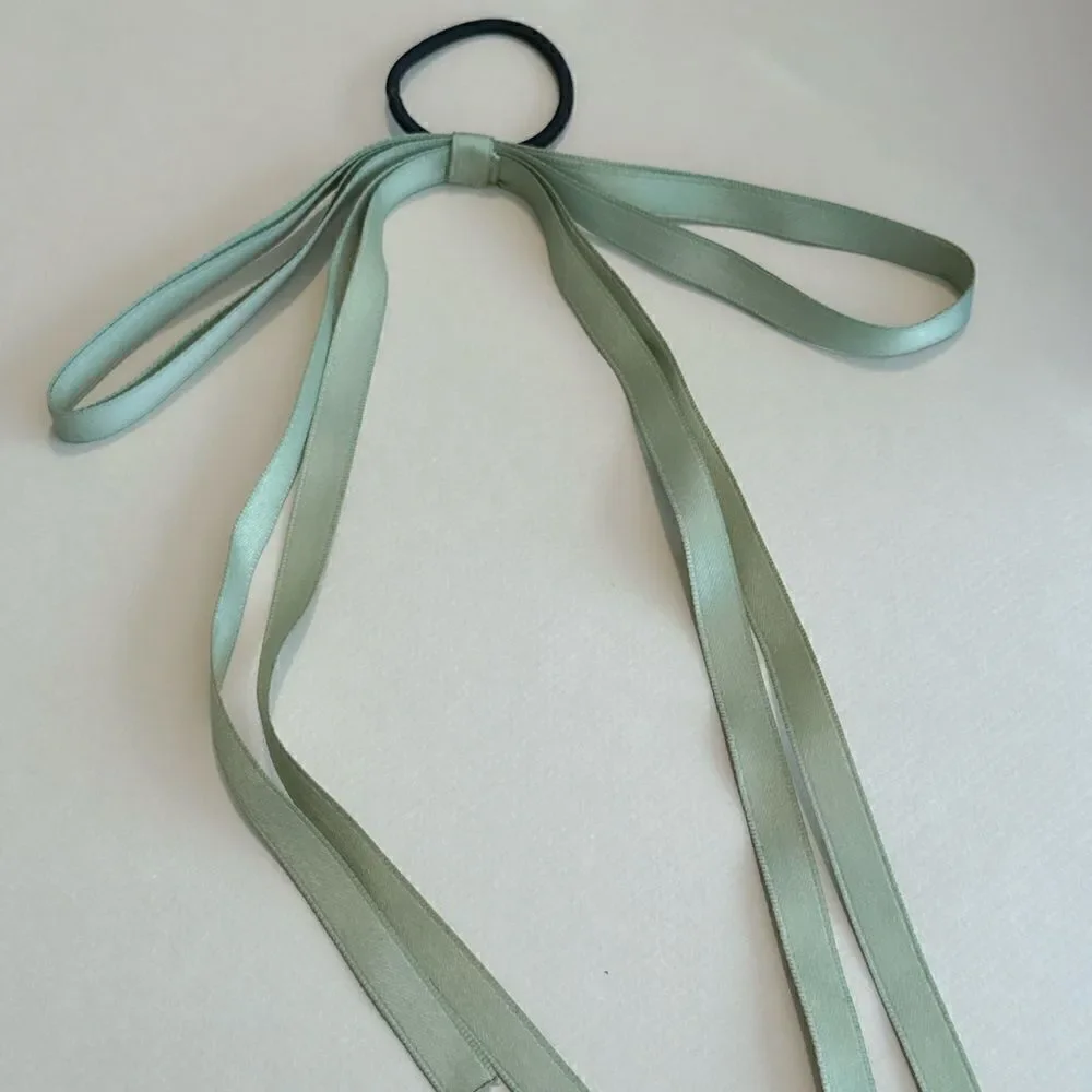 Green bow hair band #1431